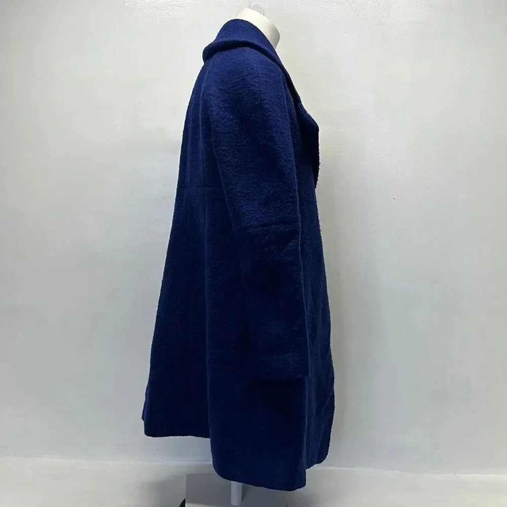 Opening Ceremony Wool Blend Collared Peacoat Coat Jacket Snap Down Blue Medium - Picture 4 of 11